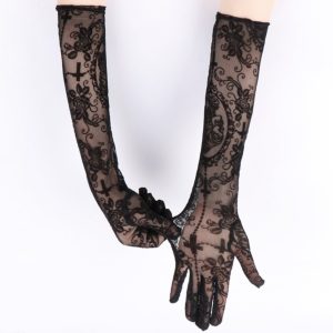 Sexy Lace Long Gloves Dark Skull Halloween Costume Accessories