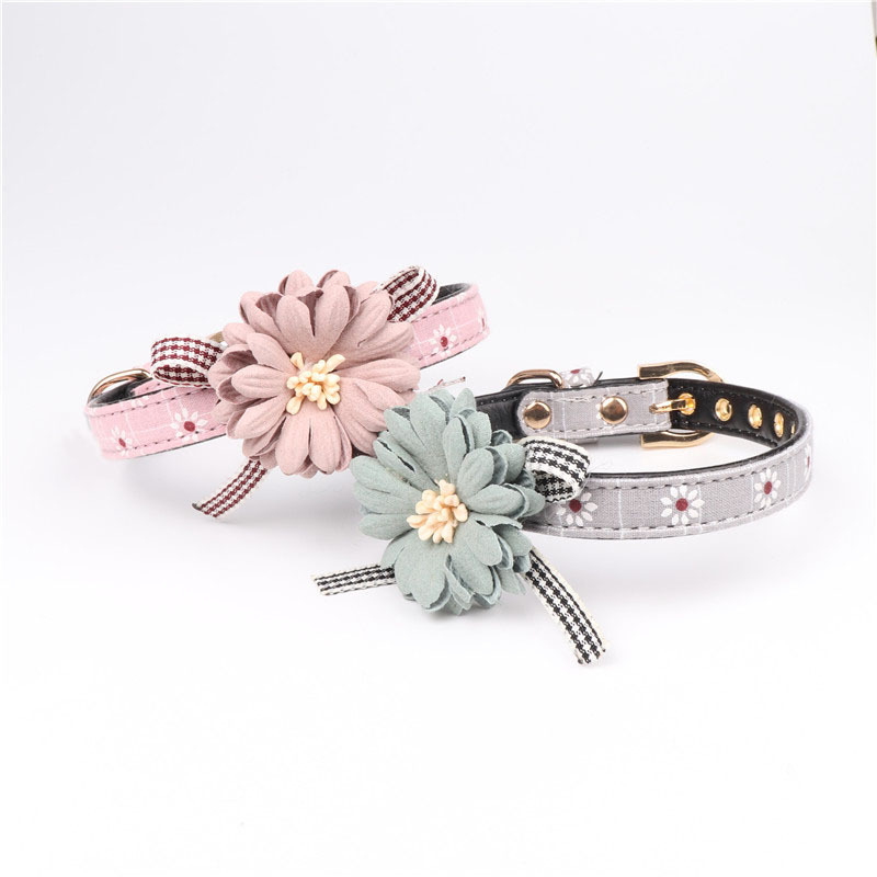 Pet cat dog collar cute flowers - Image 2