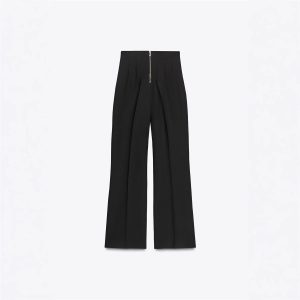 Retro Fashion Versatile Slimming High-waisted Pants With Zip Decoration