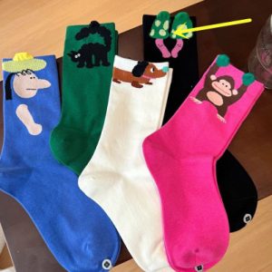 Trendy Illustrated Spring Socks For Women