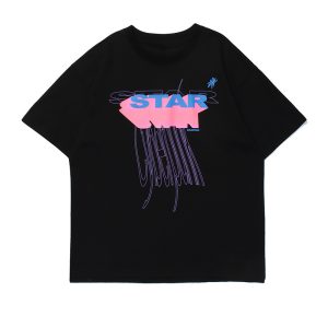 Candy-colored Letter-printed Short-sleeve Top