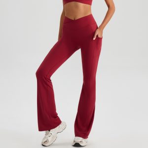 High-waisted Hip-lifting Yoga Pants With Wide Legs