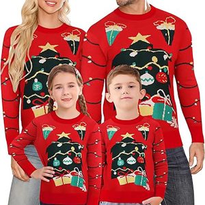 Hot-selling Jacquard Christmas Tree Sweater A Relaxed Laid-back Style For Couples