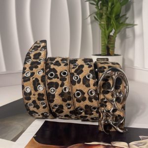 Personality Alien Punk Hollow Eye Rivet Belt Men