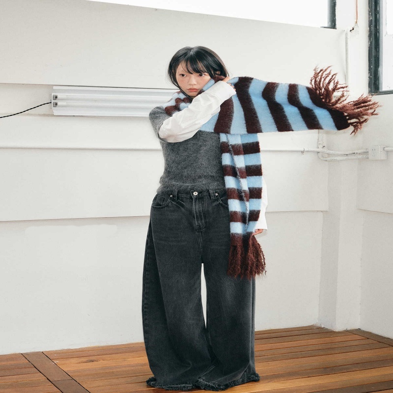 New Winter Warm Striped Scarf