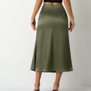 Womens Satin Mermaid Skirt SpringSummer Style
