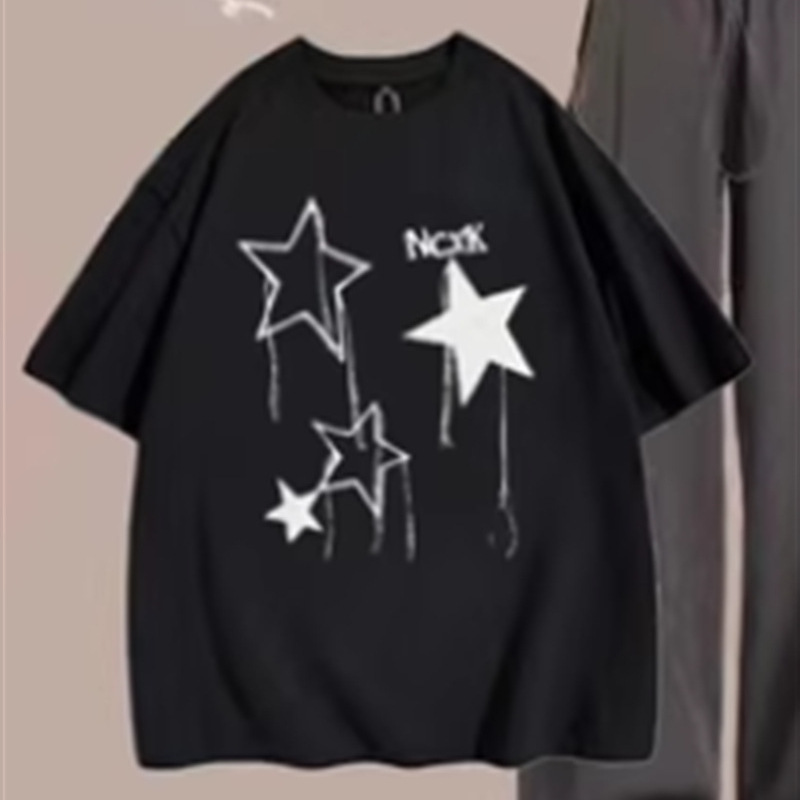 Womens Embroidered Star Short-Sleeve Top - الصورة 5