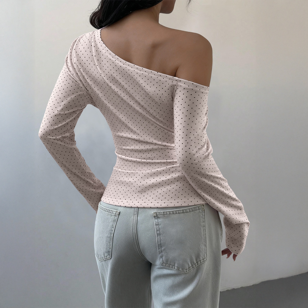 Versatile Cat-Print Lace-Up Long-Sleeve T-Shirt For Women - الصورة 4