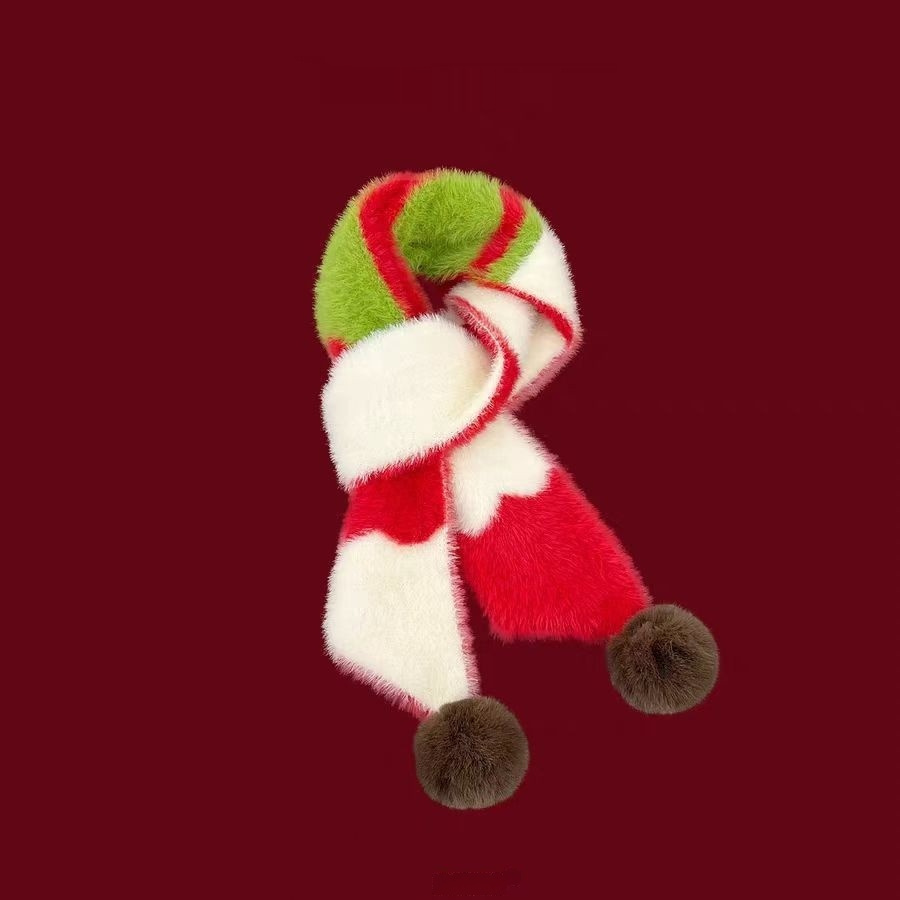 Cute Apple-Shaped Plush Narrow Scarf - الصورة 4