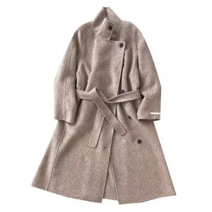 Loose-fitting Double-faced Cashmere Coat, Extra-thick Wool Overcoat