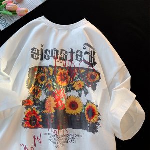 Womens Relaxed-fit Retro Casual Short-sleeve Top