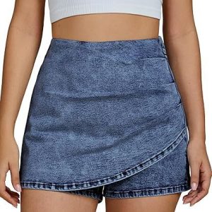 Stylish High-waisted Stretch Denim Shorts