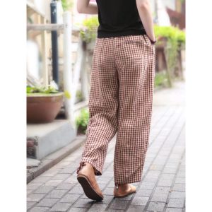 Womens Casual Loose Cotton-linen Pants