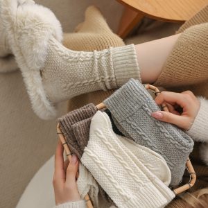 Japanese-style Twisted-knit Solid-color Versatile Basic Ankle Socks
