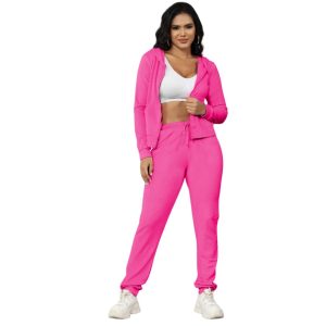 Stylish Casual Two-Piece Set With Golden Mink-Like Fleece And A Hood