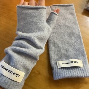 Winter Warm Faux Cashmere Knitted Fingerless Mittens