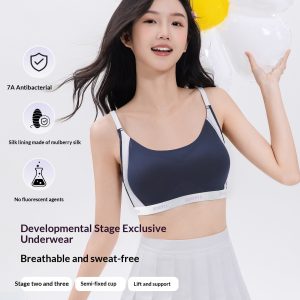 Bra For Developing Girls Wireless Thin Breathable Semi Fitted Sports Vest