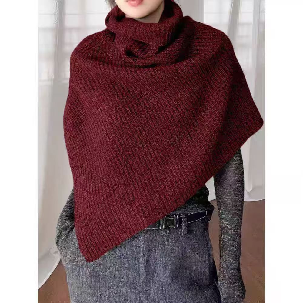 Stylish Versatile Dark Gray Knitted Neck Warmer - Image 8