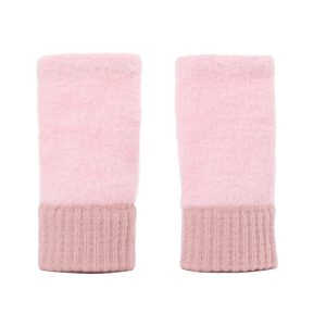 Women's Half-finger Plush Thermal Knit Gloves