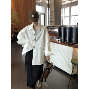 New Womens French-style Sophisticated Minimalist Blouse