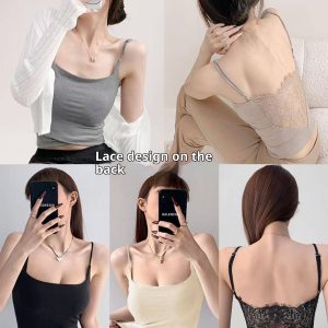 Womens Fashion Cotton Camisole With Built-in Padded Bra