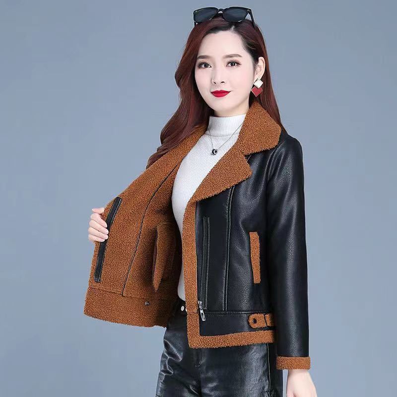 Womens Stylish Casual Padded Lambswool Coat - الصورة 4