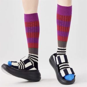 Colorful Three-stripe Ankle Socks For Outdoor Outfits