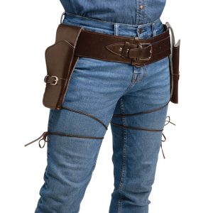 Medieval Retro Halloween Western Cowboy Waist Cinch Belt Double-gun Holster Cosplay Costume Accessory