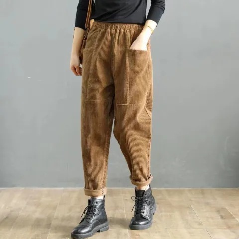 High-waisted Plus-size Casual Pants Loose Slim Harem Carrot Pants - الصورة 2