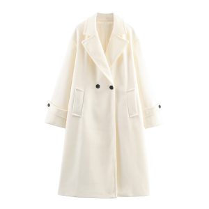 Womens Loose Elegant And Minimalist Long Coat