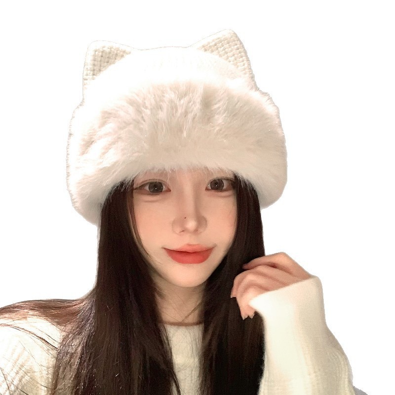 Cute Cat-Ear Knitted Wool Hat For Women In Winter - Image 5