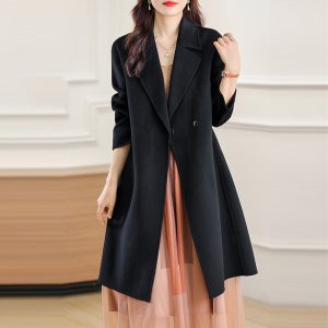 Women's Versatile Waist-cinching Figure-flattering Wool Coat