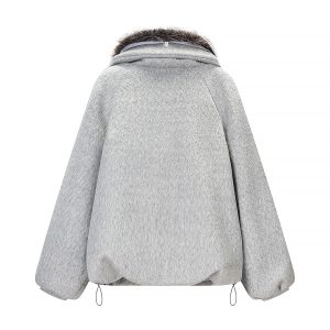 Fashionable Casual Pocket Decoration Woolen Coat