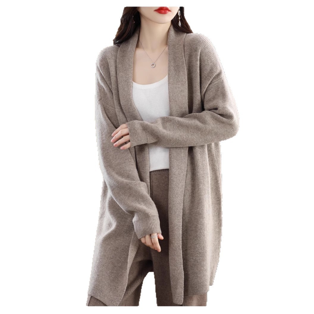 Womens Stylish Loose-fitting Mid-length Knit Cardigan - الصورة 5