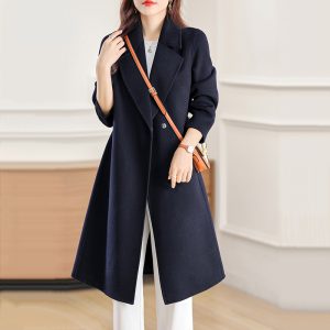Women's Versatile Waist-cinching Figure-flattering Wool Coat
