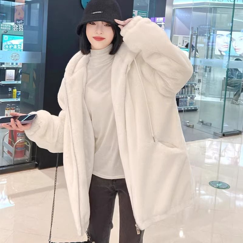 Versatile Stylish Doublesided Plush Womens Padded Coat - الصورة 4