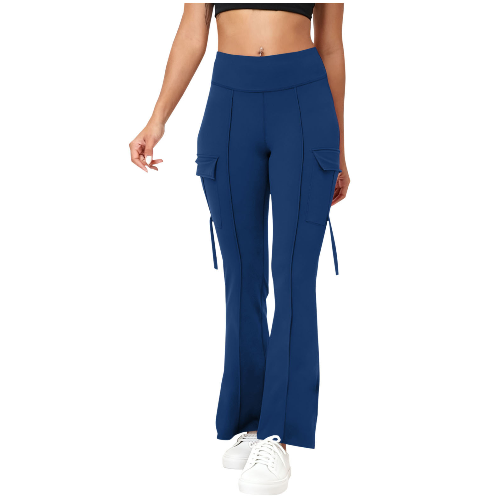 Womens Fashion Solid-Color High-Waisted Yoga Pants - Image 10