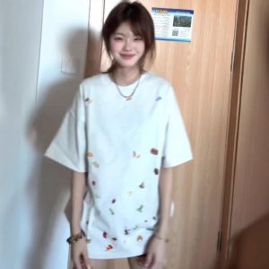 Womens Relaxed Western-style Short-sleeve Top