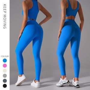 High Waisted Butt Lifting Yoga Pants Womens Stretchy Tummy Control Cropped Pants For Fitness