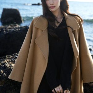 New Year Wool Coat With Down Liner For Women Long Style Outerwear