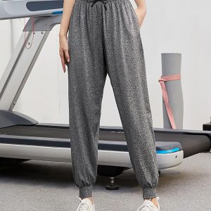 High-waisted Versatile Loose Casual Pants With Cuffed Ankles For Slimming Fitness Sports Trousers