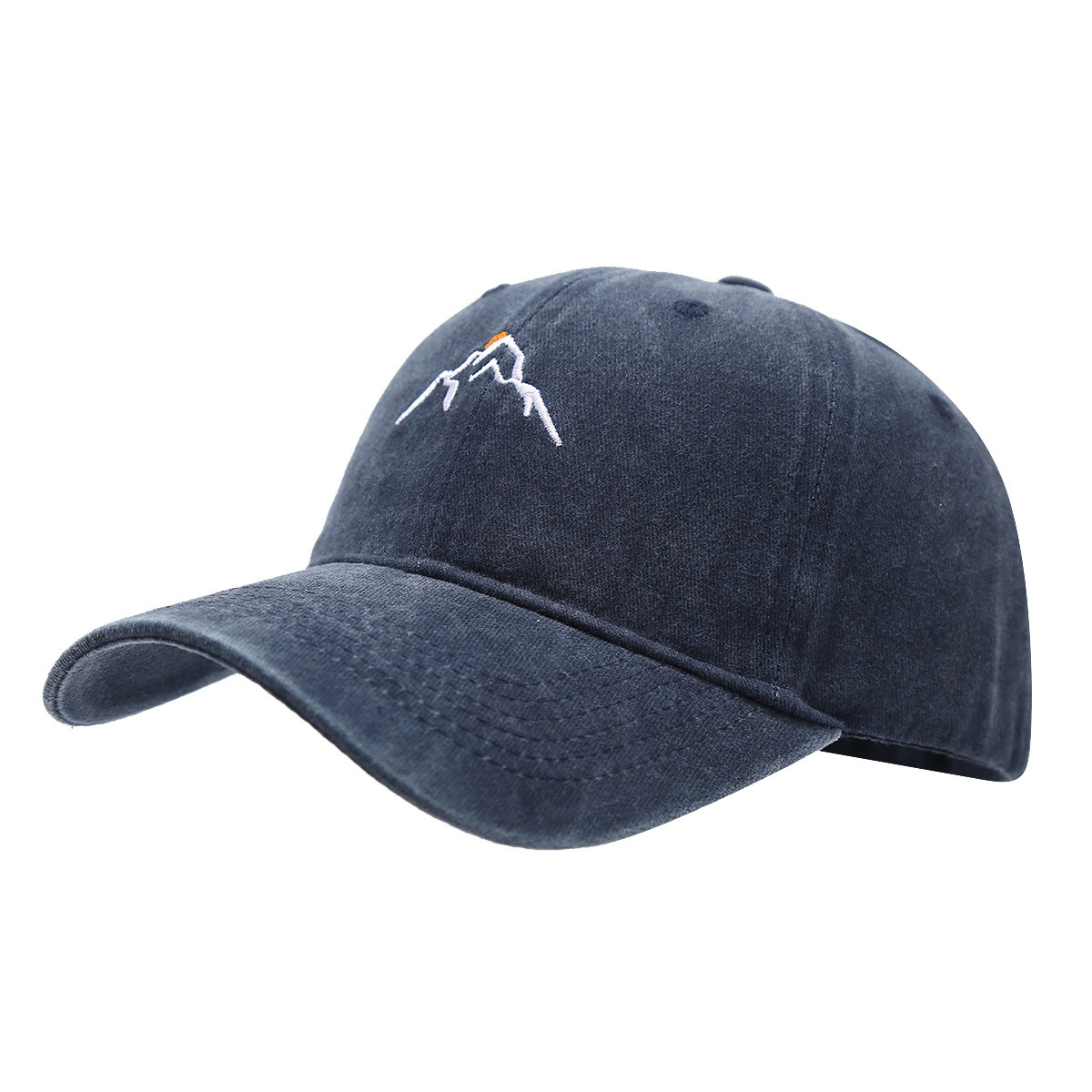 New Mountain Peak Sunset Embroidered Washed Baseball Cap - Image 5