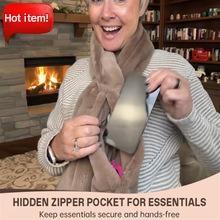 Ultra-Soft Faux Fur Pull-Through Scarf With Hidden Zipper Pocket