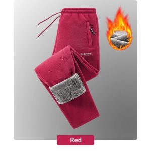 Men New AutumnWinter Fleece Lined Padded Norwegian Style Thermal Pants In American And European Sizes