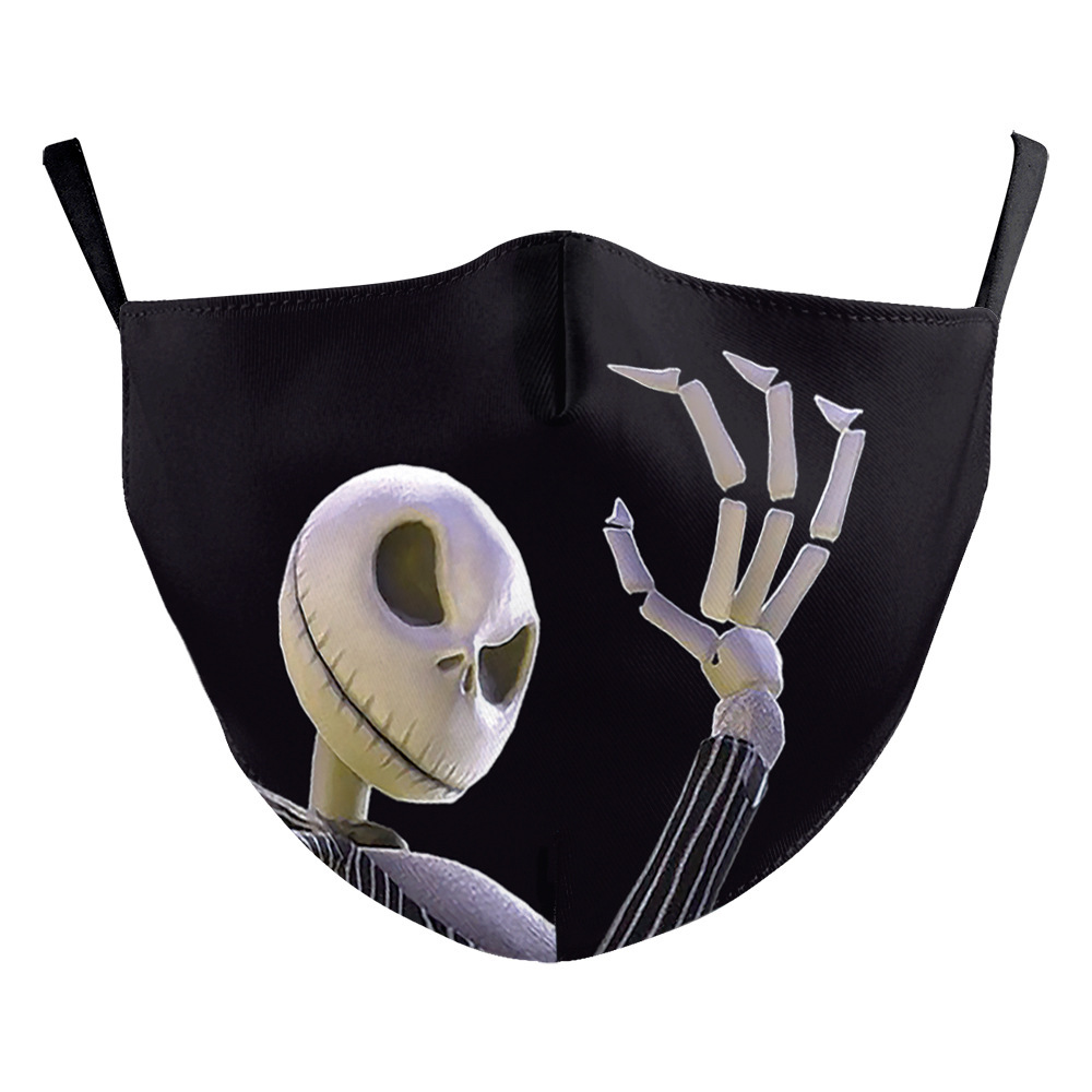 Digital Printing Halloween Funny Face Skull Double-layer Mask - Image 5