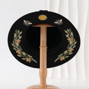 Cross-border 3D-printed Bee And Flower Western Cowboy Hat