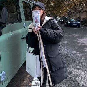 Plus-Size Womens Hooded Padded Workwear Cotton Jacket For Warmth