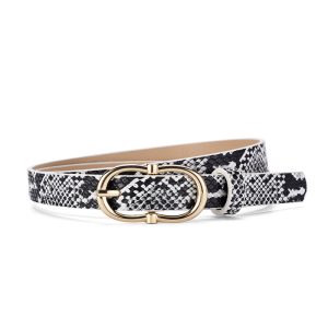 Simple And Versatile Snake Print Leather Belt For Women