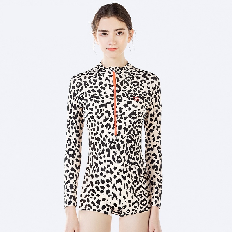 Leopard Print Long Sleeve Parent-child Swimwear - Image 6