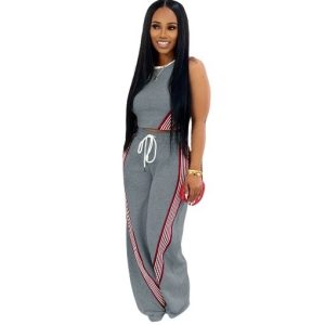 Street-style Casual Wide-leg Pants Two-piece Set